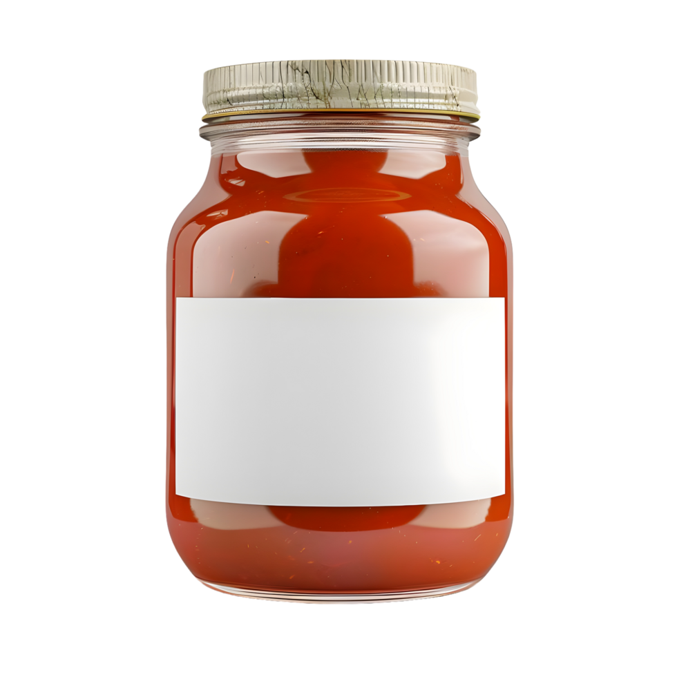 Glass jar with blank label isolated on transparent background png