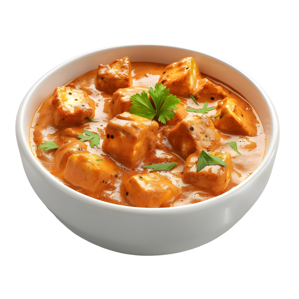 Indian Paneer Butter Masala isolated on transparent background png