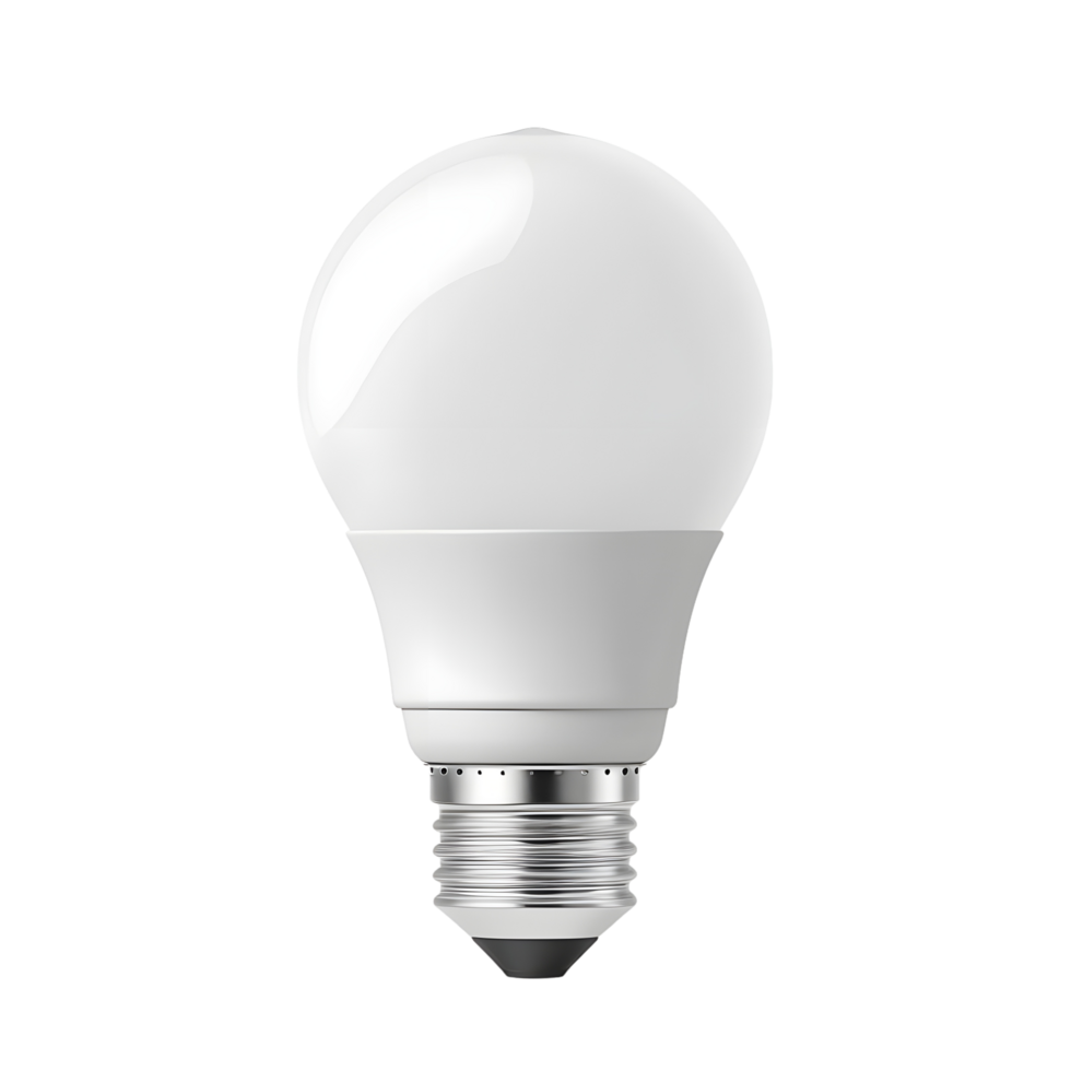 a standard LED light bulb isolated on transparent background png