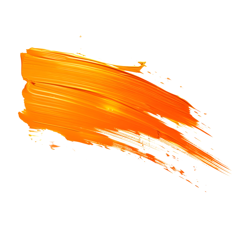 Vibrant orange paint splash isolated on transparent background png