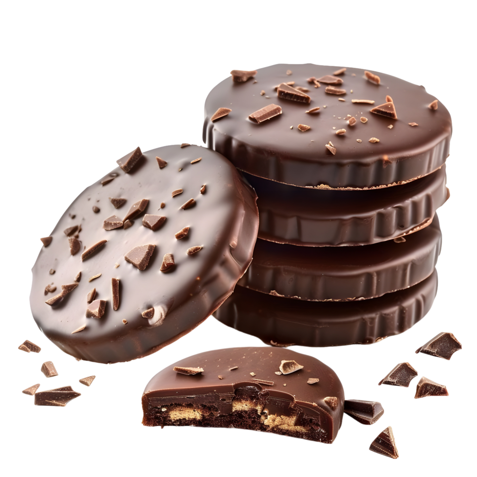 chocolate cookies with chocolate chips on top png