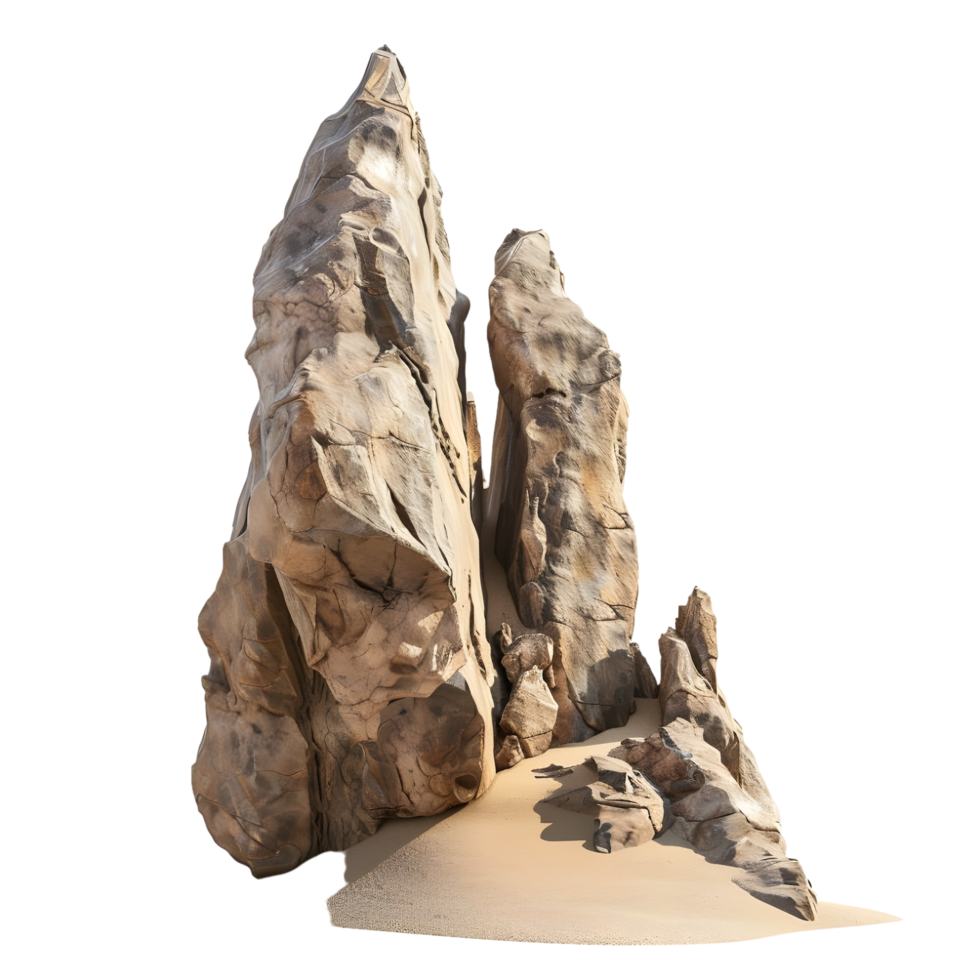 a rock formation in the desert with sand on top png