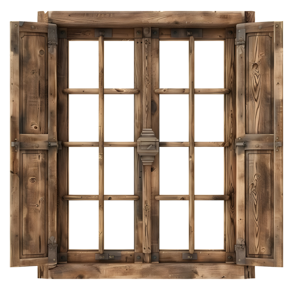 an old wooden window with a white background png