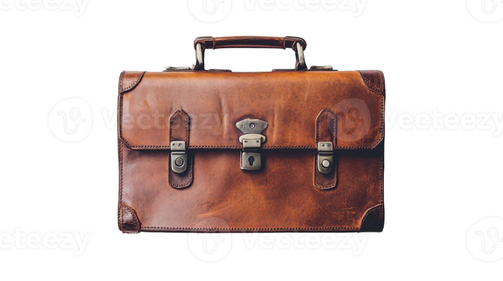 Sleek Leather Briefcase with Metal Clasps Perfect for Professionals Seeking Elegance and Functionality in Their Work Accessories. png