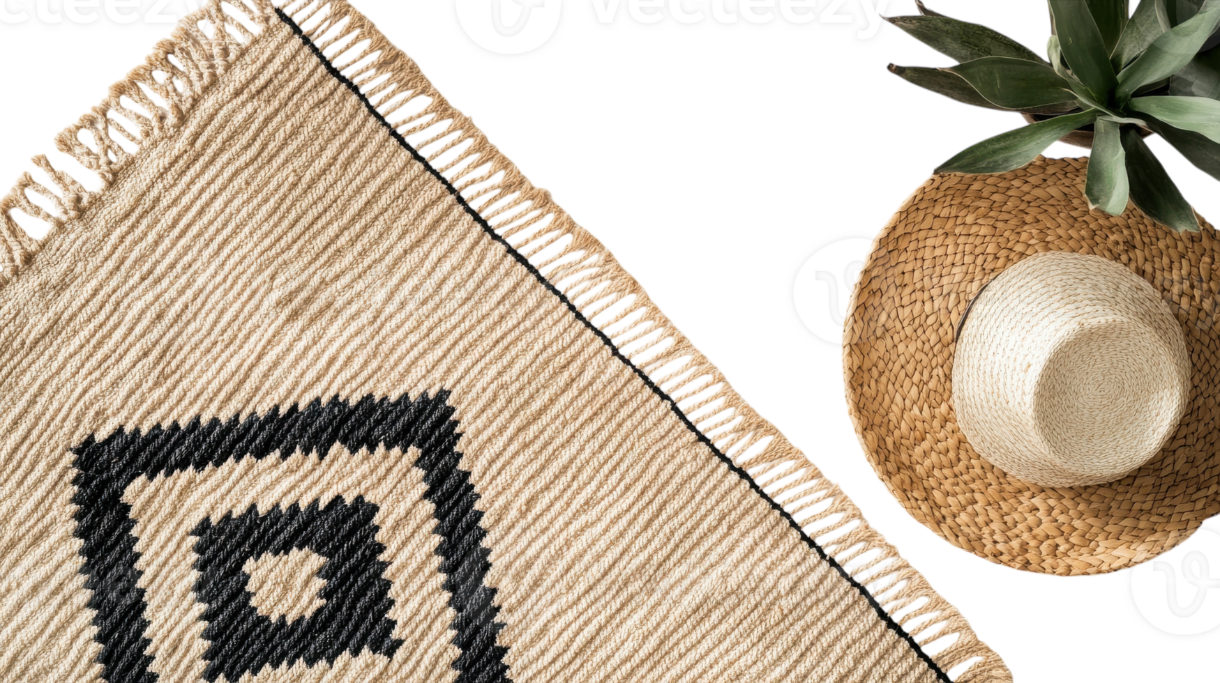 Cozy and Stylish Geometric Woven Rug Perfect for Modern Interiors and Bohemian Decor Enhancements. png