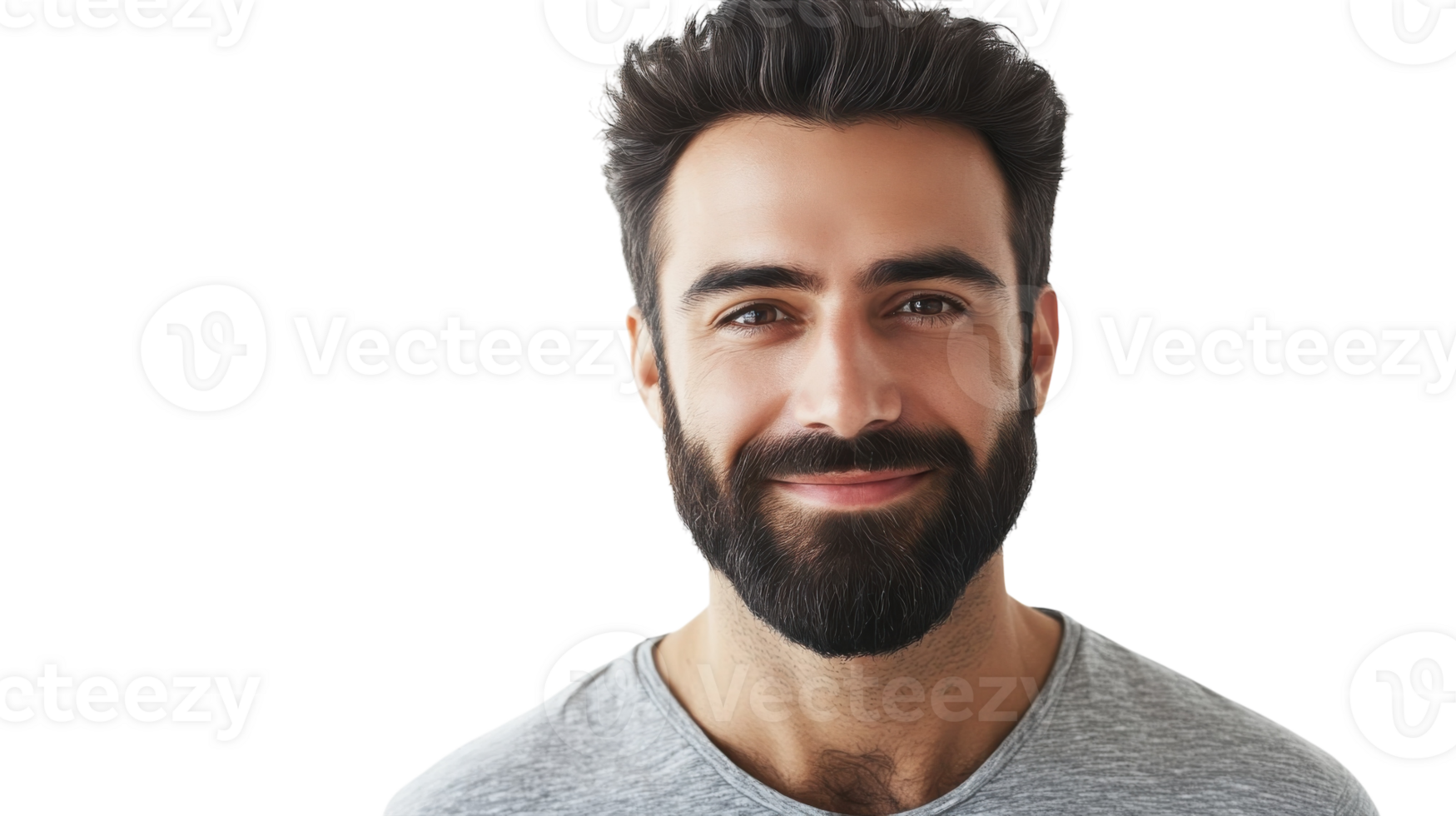 Smiling man with a beard in casual attire against a plain background png