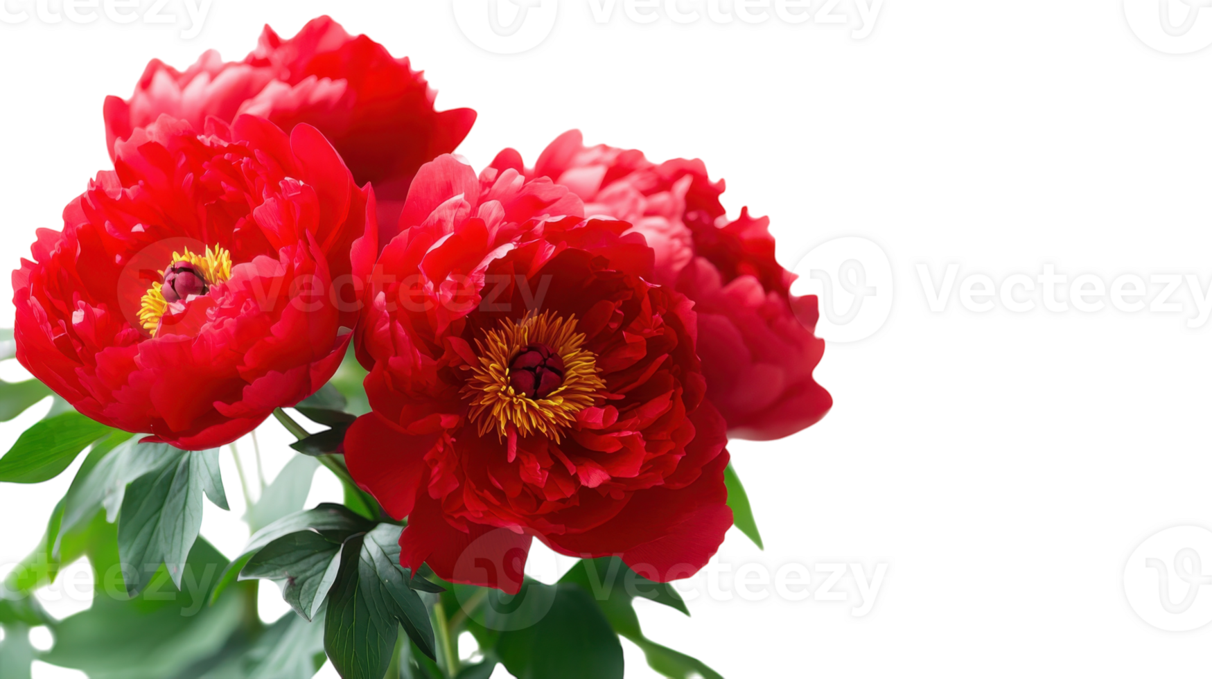 Beautiful red peonies in a bouquet showcasing their vibrant colors and lush petals png