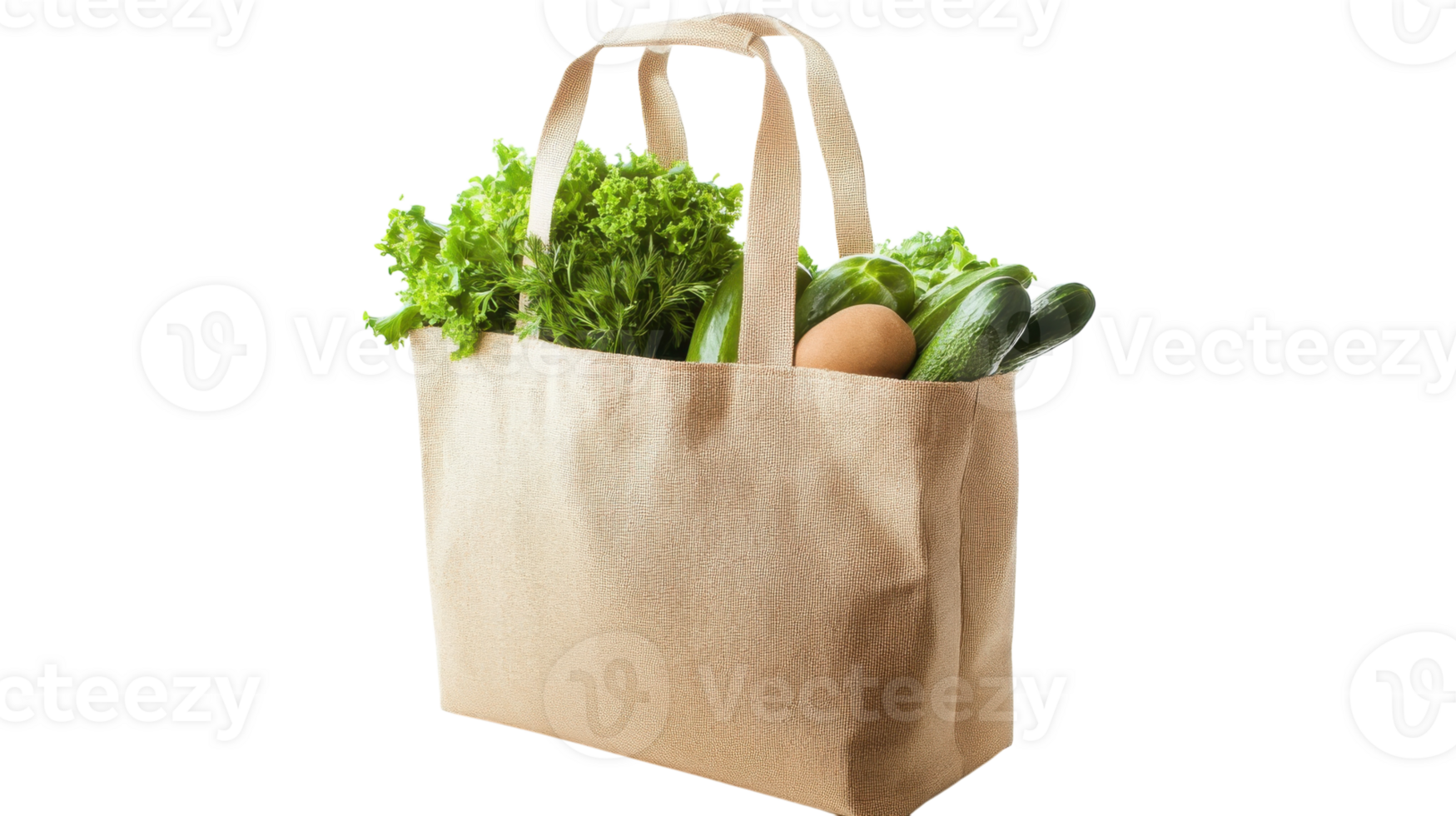 Fresh vegetables and eggs in a reusable shopping bag from a local market during a sunny afternoon png