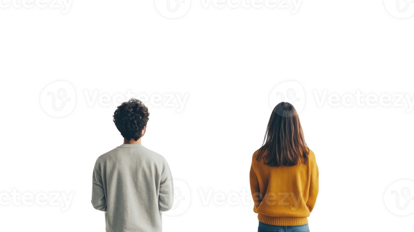 A man and woman standing in front of each other png