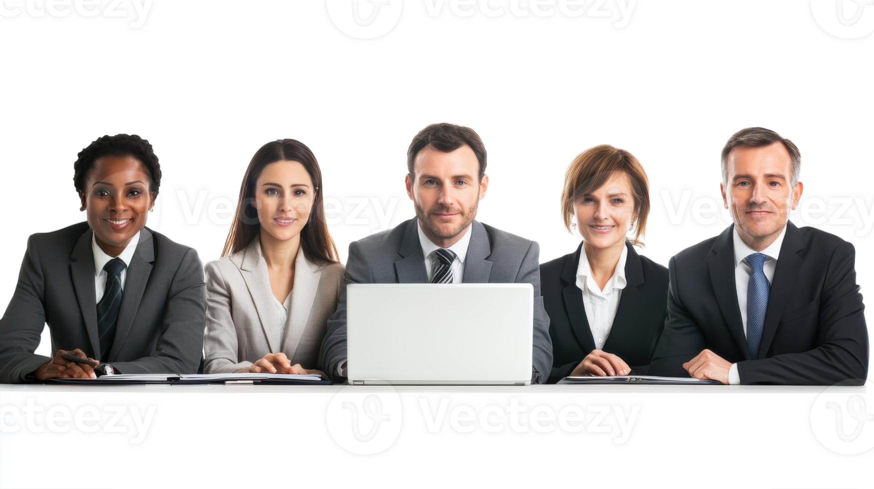 A group of business people sitting at a table with a laptop png