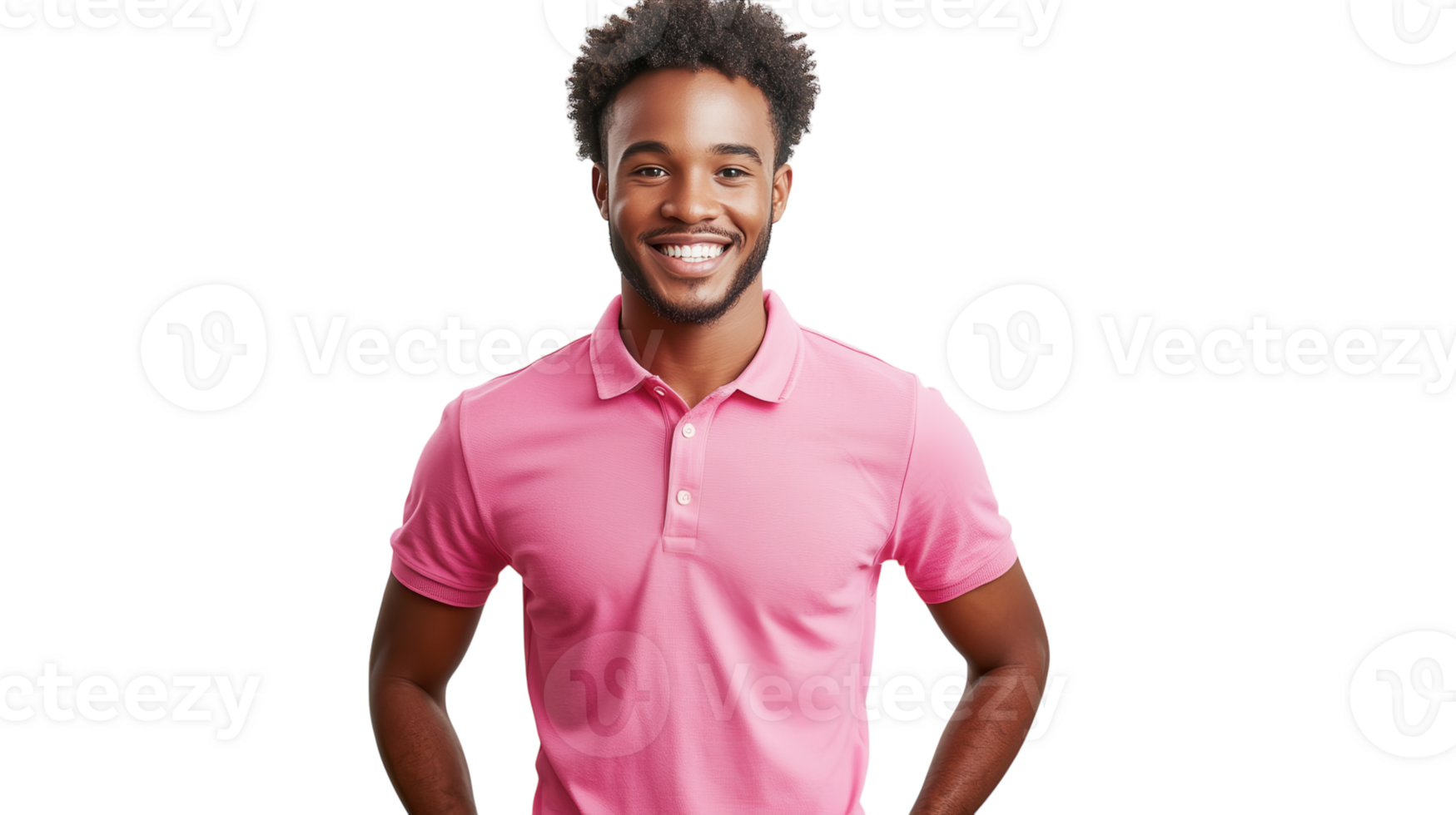 A man in a pink polo shirt png