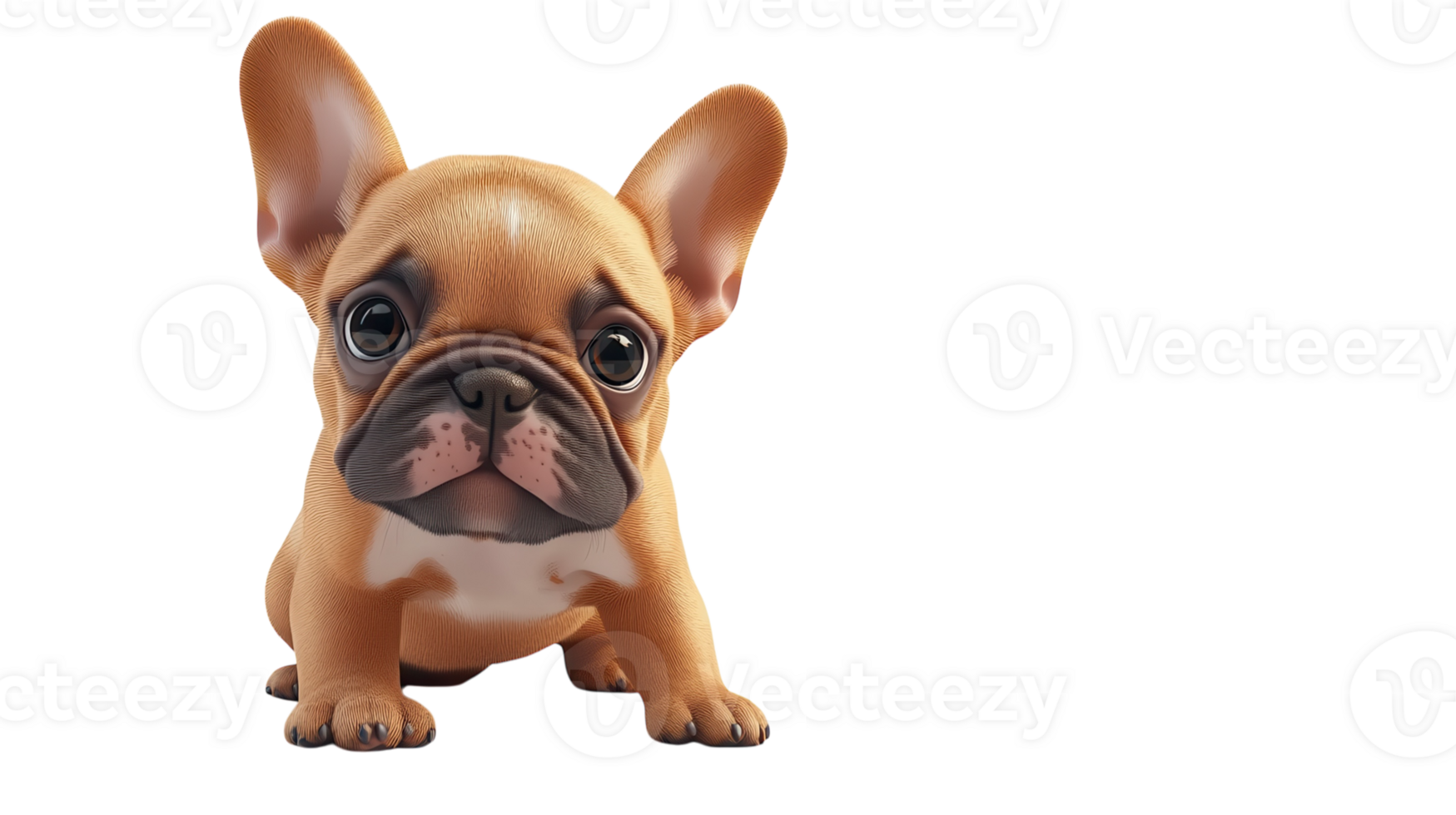 Cute French Bulldog puppy with expressive eyes and distinctive ears ready to play indoors png