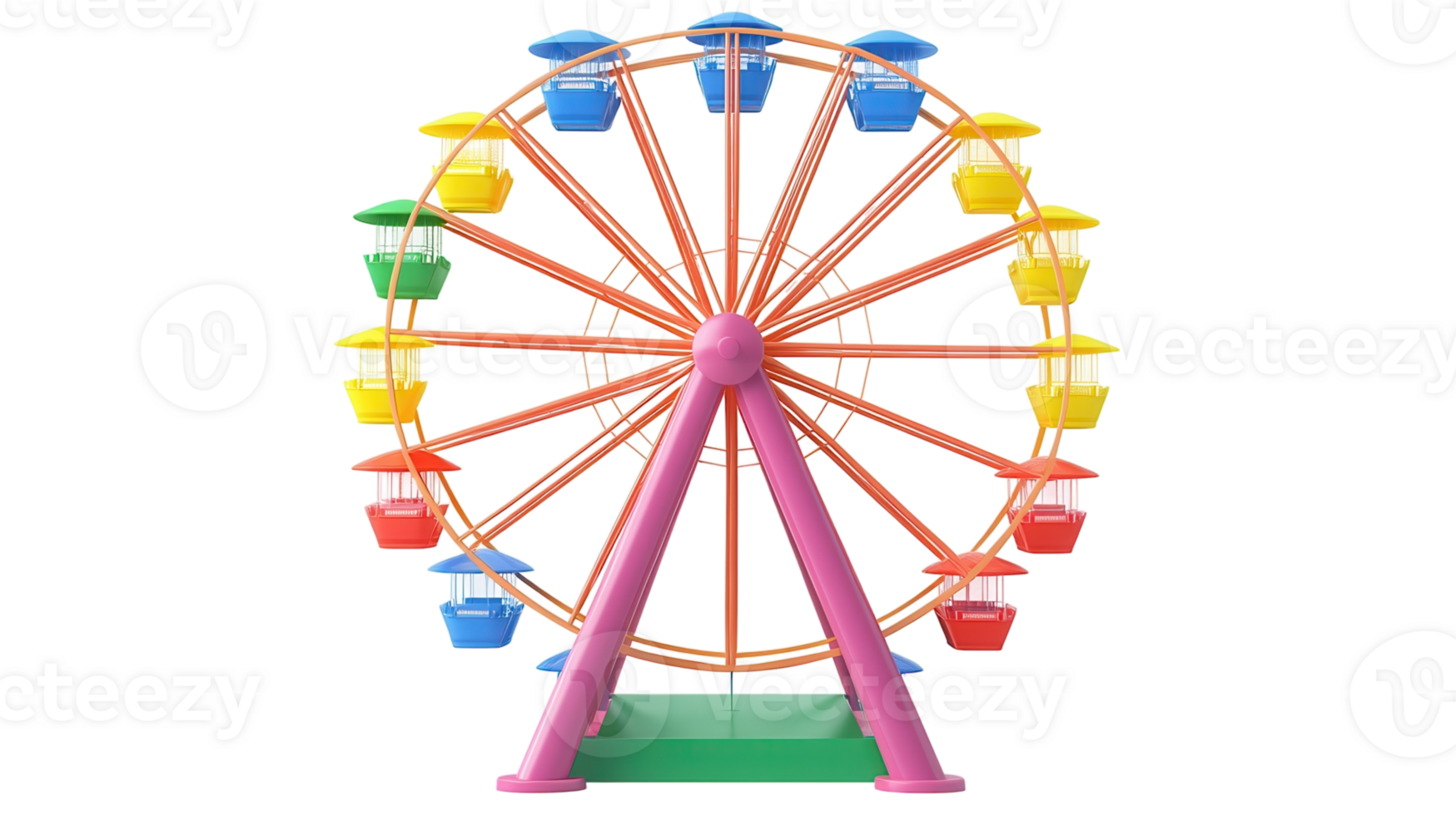 Colorful Ferris wheel at a local fair showcasing vibrant design and family-friendly fun png
