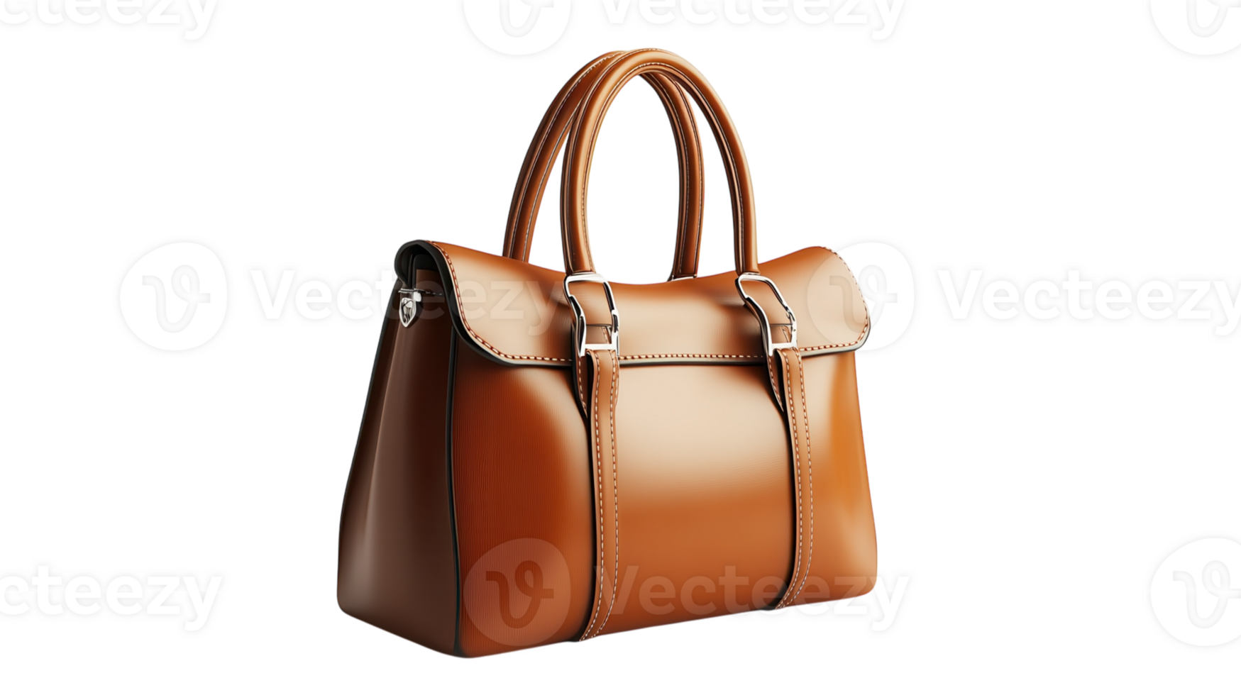 Elegant brown leather handbag displayed on a white background highlighting its design and craftsmanship png