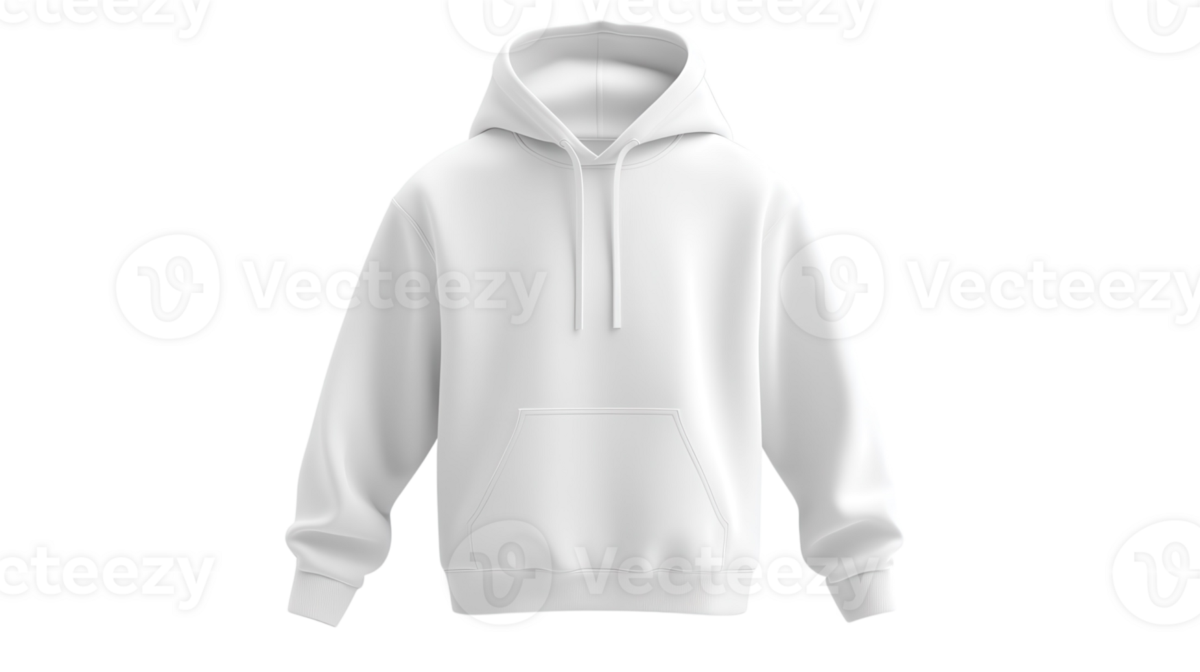 White hoodie displayed against a plain background for fashion and clothing showcase png