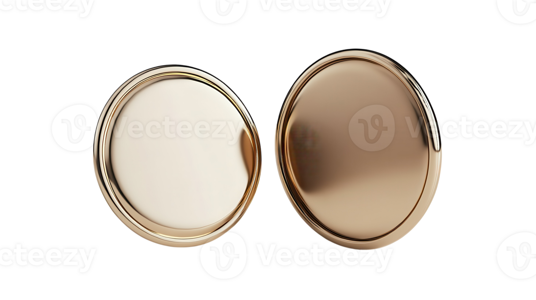 Elegant round metal coins displaying shiny gold and silver finishes on a neutral background highlighting intricate designs png
