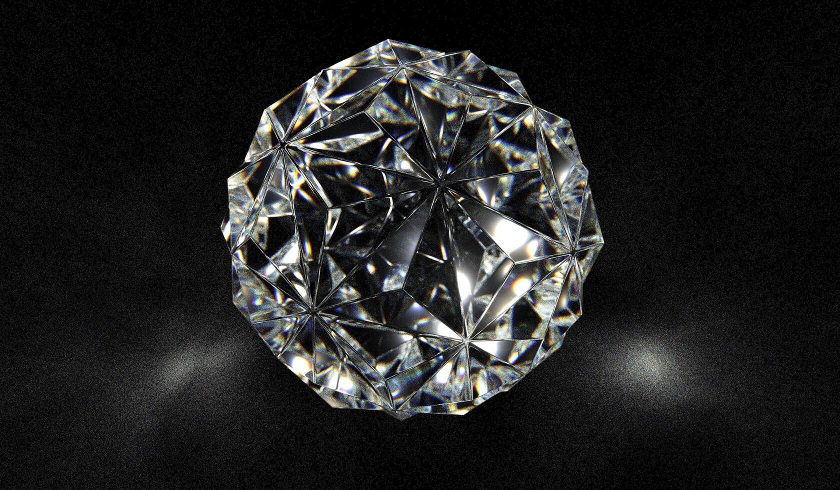 Diamond circle shape, black background, 3D illustration photo