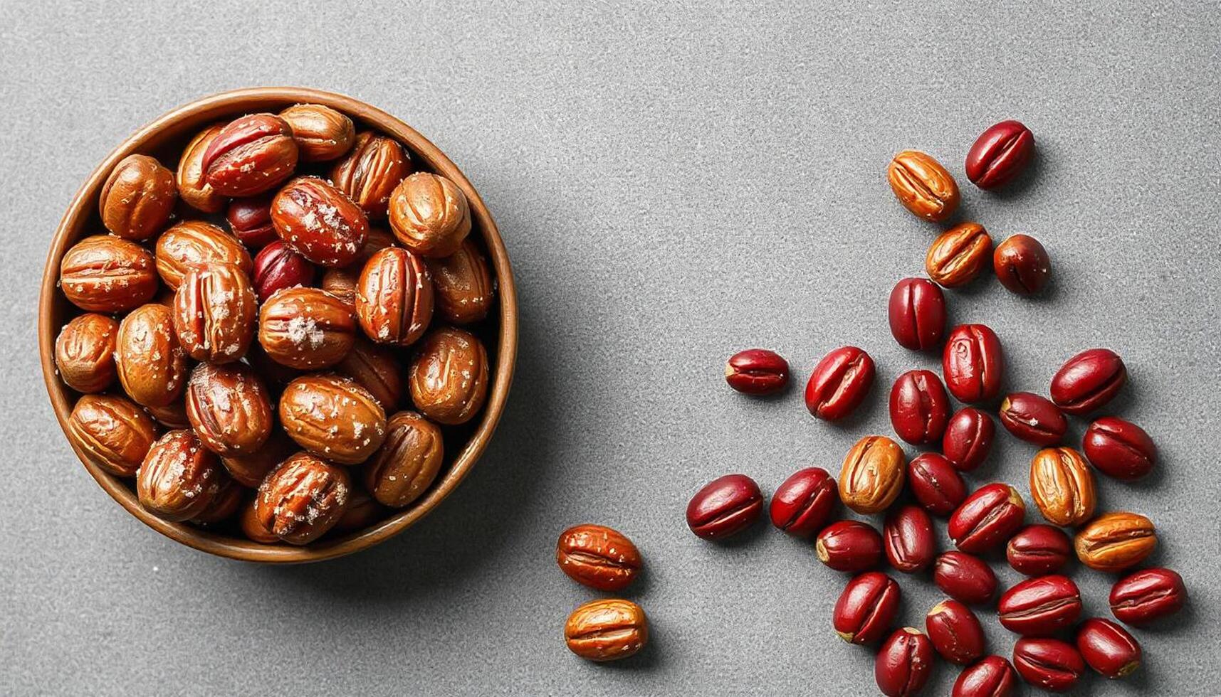 Above view nuts assortment with copy-space photo