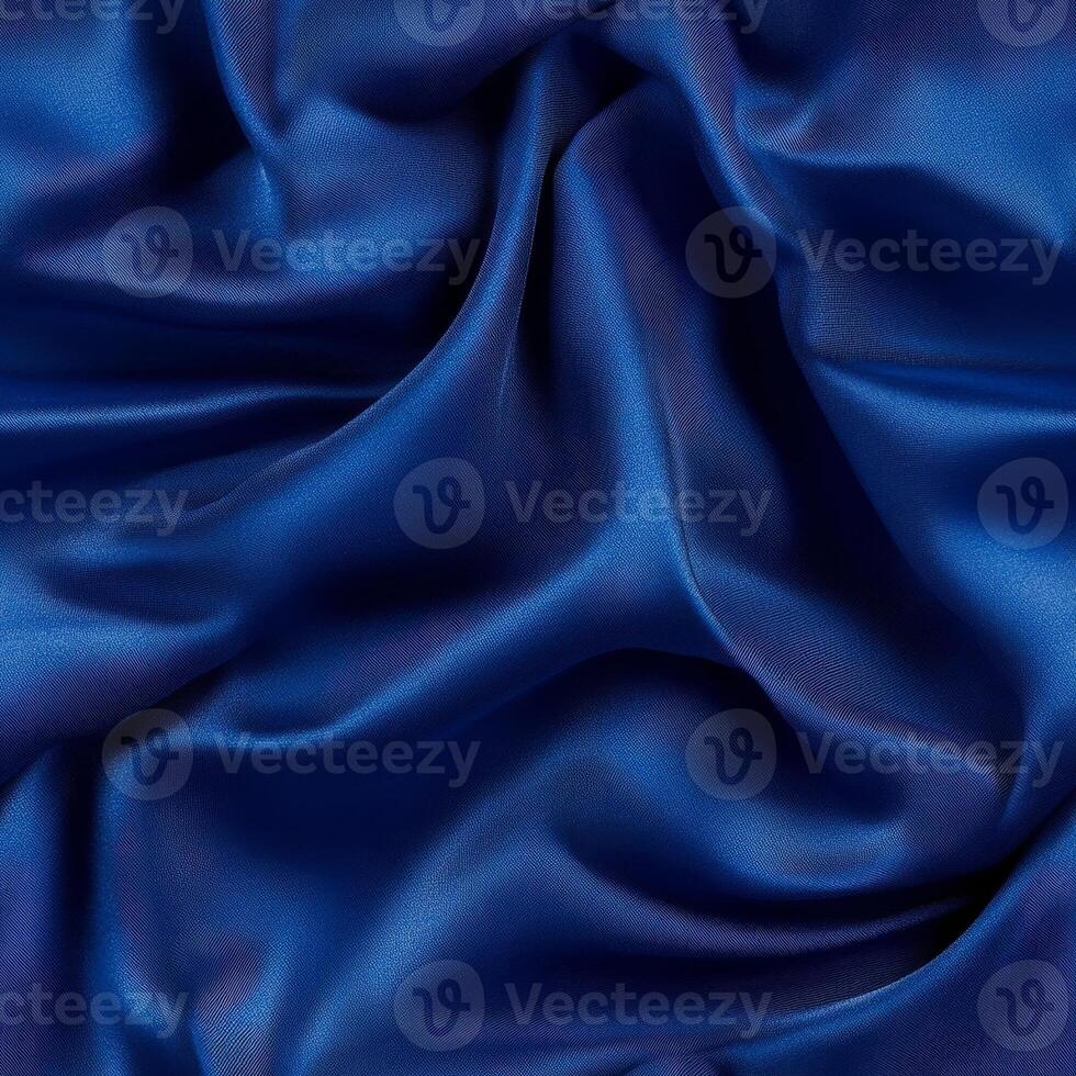 Captivating blue silk seamless pattern draping gracefully under studio lighting showcasing elegance and refinement in luxurious fabric design photo