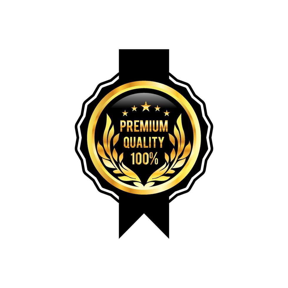 Premium quality label. Best quality flat. Premium icon with crown and stars.Round label with three level quality. vector