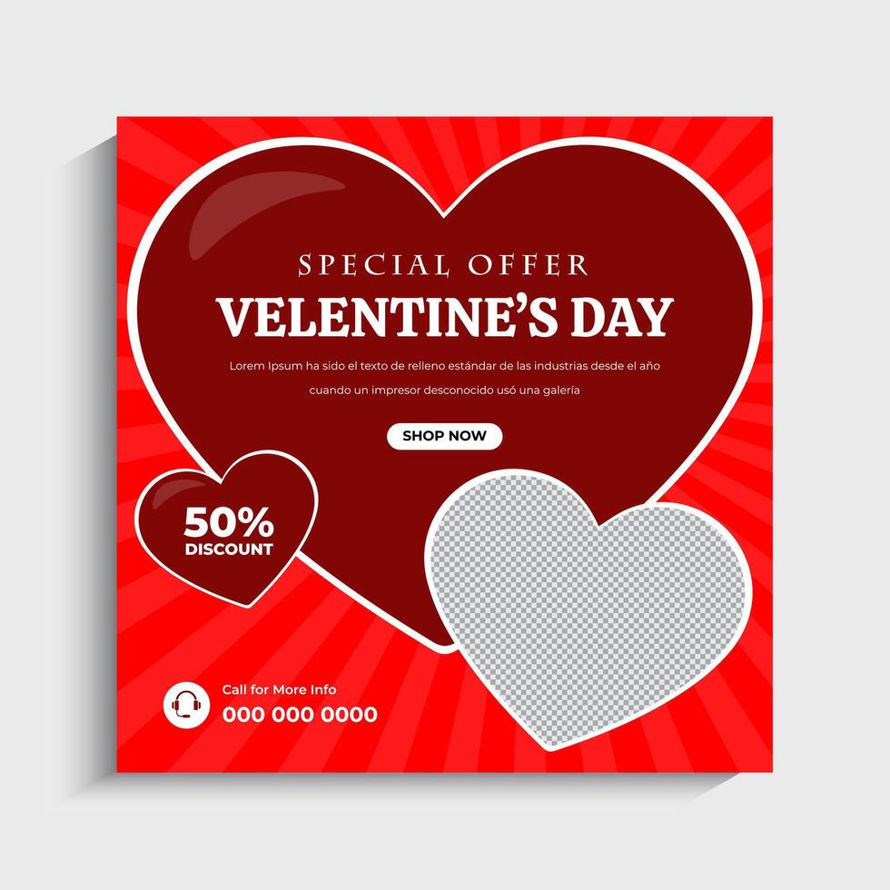 Valentine's Day Social Media post or web banner vector
