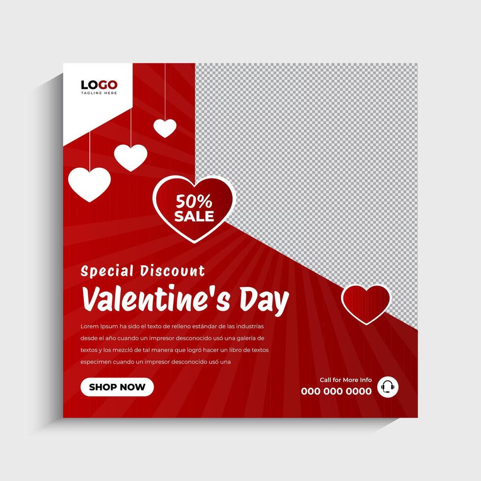 Happy Valentine's Day Social Media Post vector