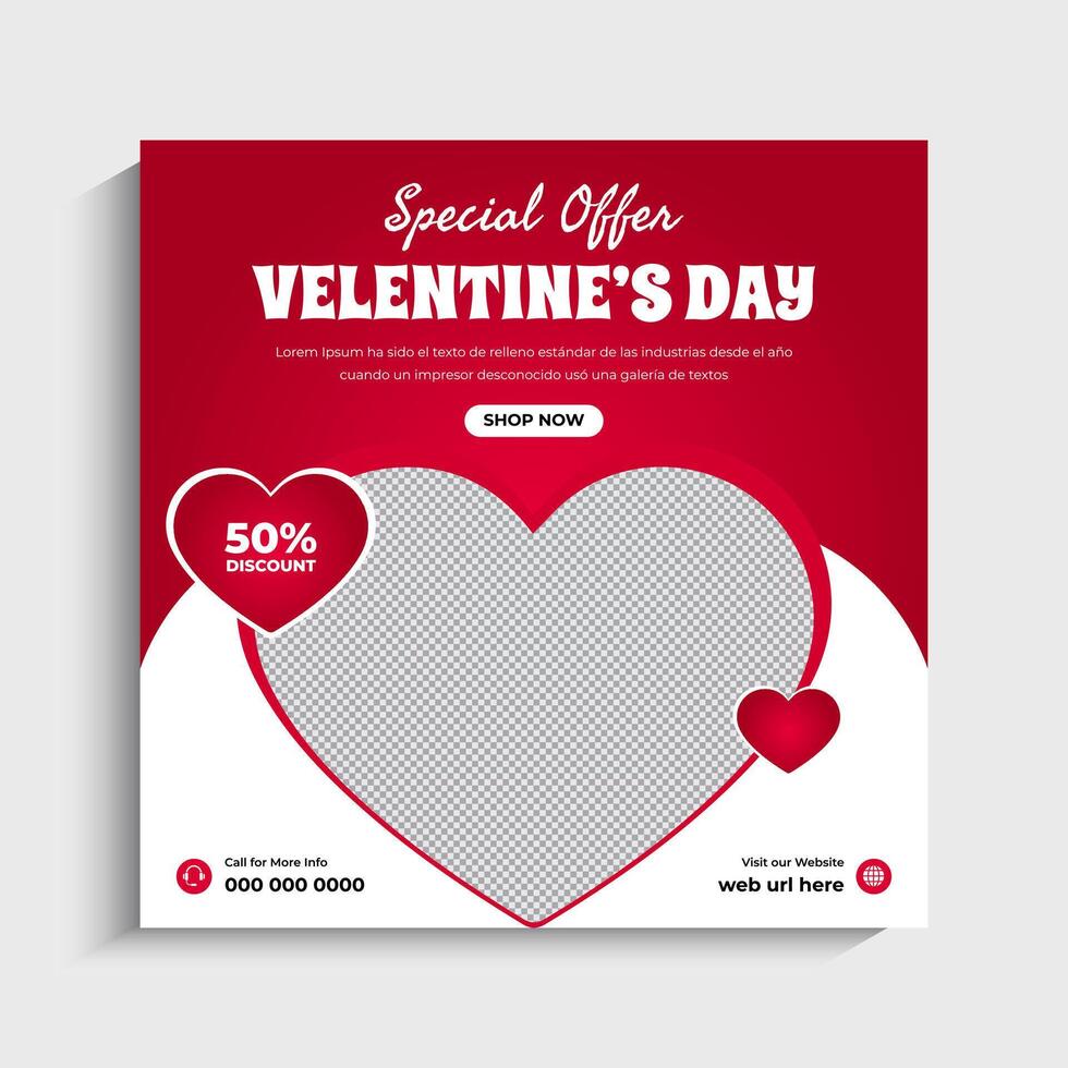 Creative Happy Valentine's Day Social Media Post vector