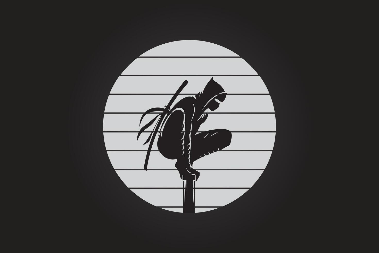 ninja figure in a crouched position on a pole vector