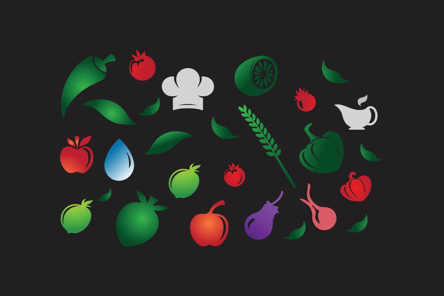 Kitchen ornaments for design vector