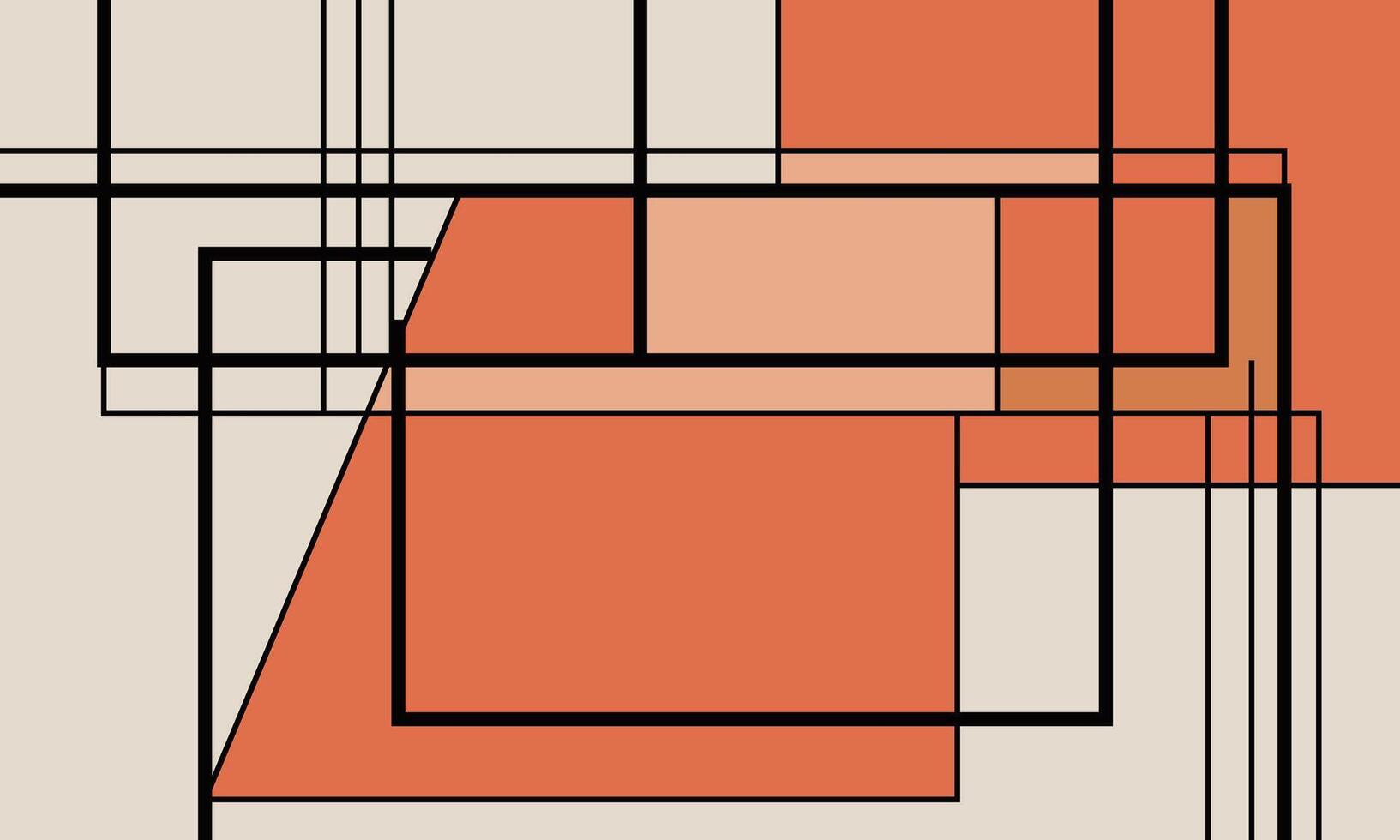 An abstract painting background with orange and black squares vector