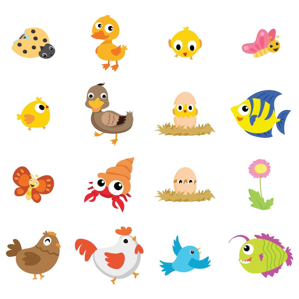A Eco-friendly set with cute animals and earth. Flat cartoon illustration featuring a giraffe, koala, fox, elephant, frog, and whale promoting sustainable living. Isolated on white background vector