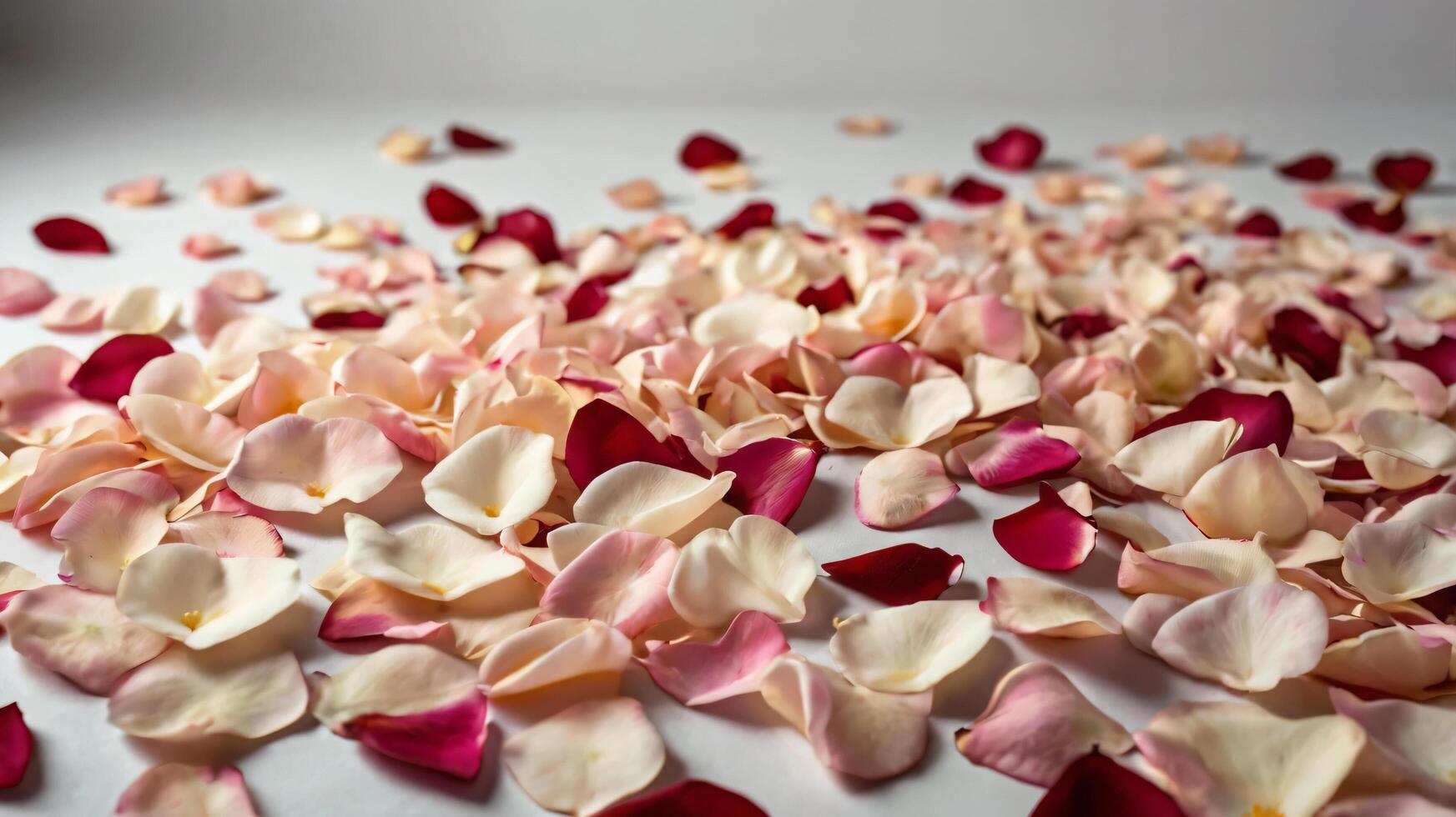 overlay of white and red rose petals, photo