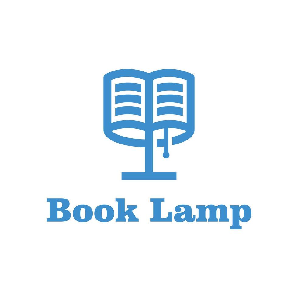 book lamp flat minimalist logo design vector