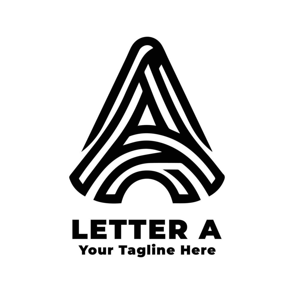 Letter A Simple Logo Design Silhouette vector