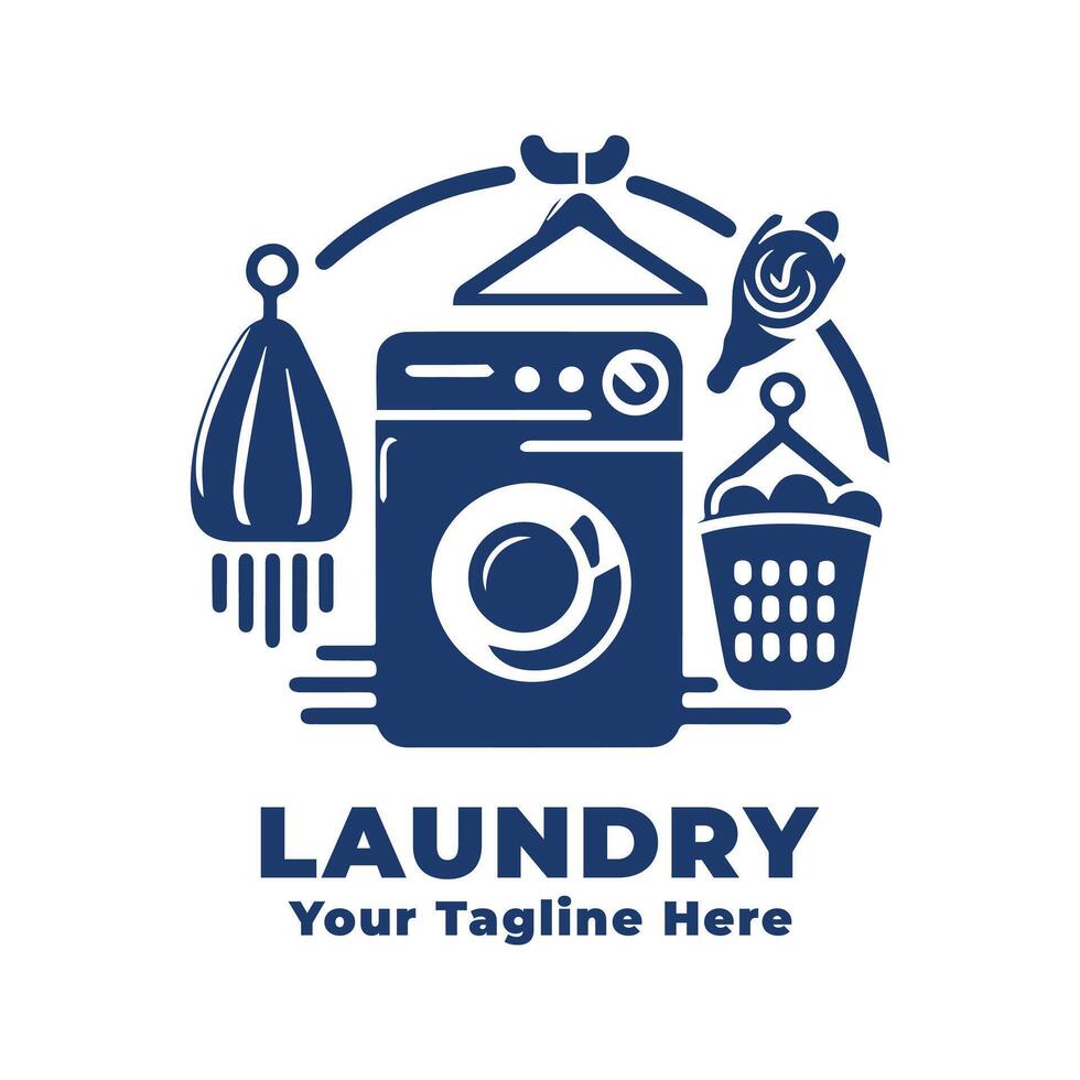 Logo Simple Laundry Design Illustration vector