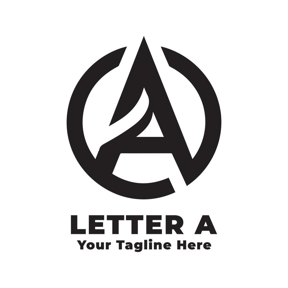 Silhouette Letter A Simple Logo Illustration vector