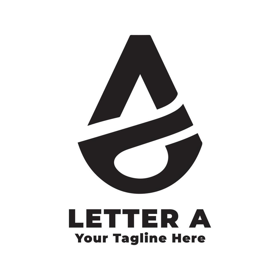 Illustration Letter A Simple Logo Black And White vector