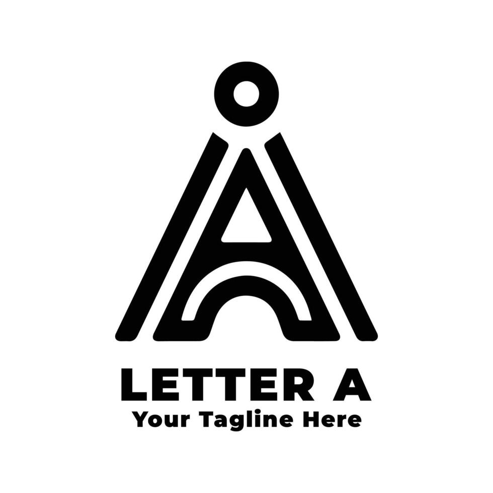 Letter A Simple Logo Design With Flat Background vector