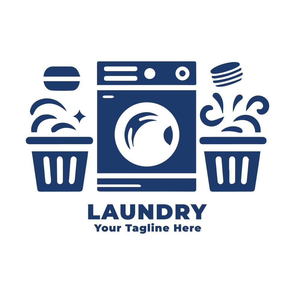 Simple Logo Laundry Silhouette Illustration vector