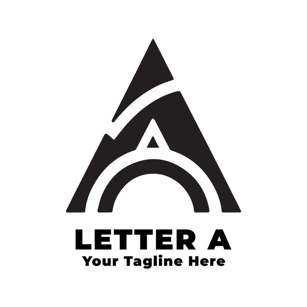 Simple Letter A logo Design Silhouette vector