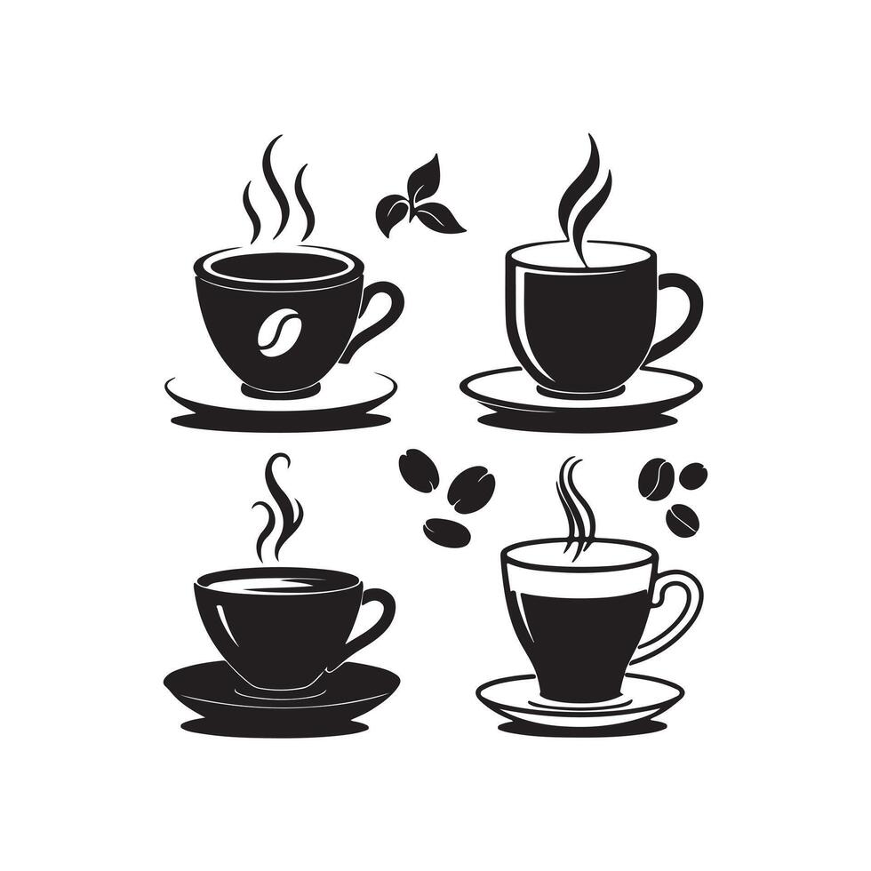 Coffee and Tea Drinks and Products Icons vector