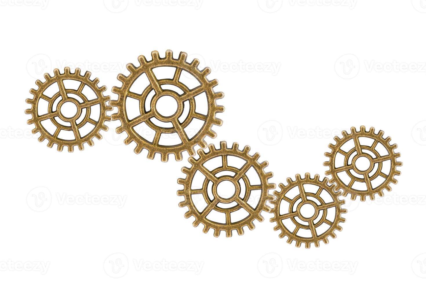 Gear and cogs wheels isolated on a white background, clock mechanism, photo
