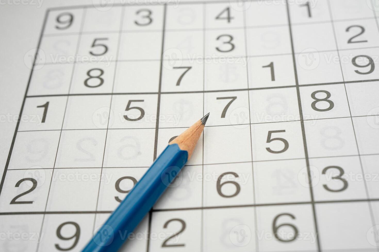 Sudoku puzzle, game to keep you brain younger for developing Alzheimer photo