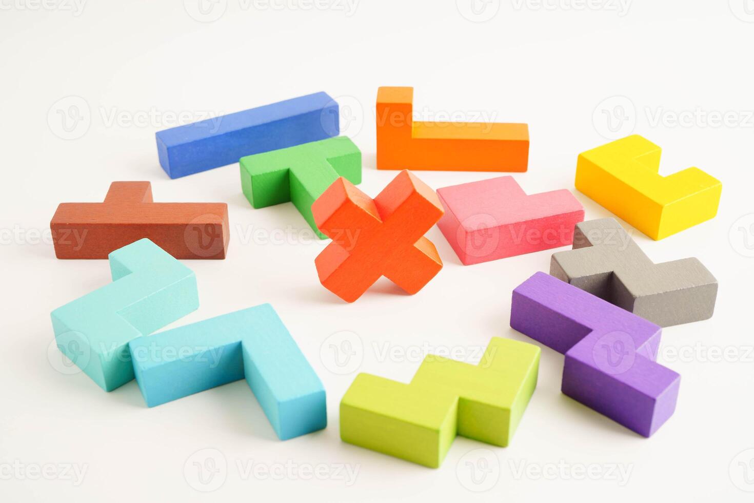 Logical thinking and problem solving problem solution creative business, wooden puzzle ge photo