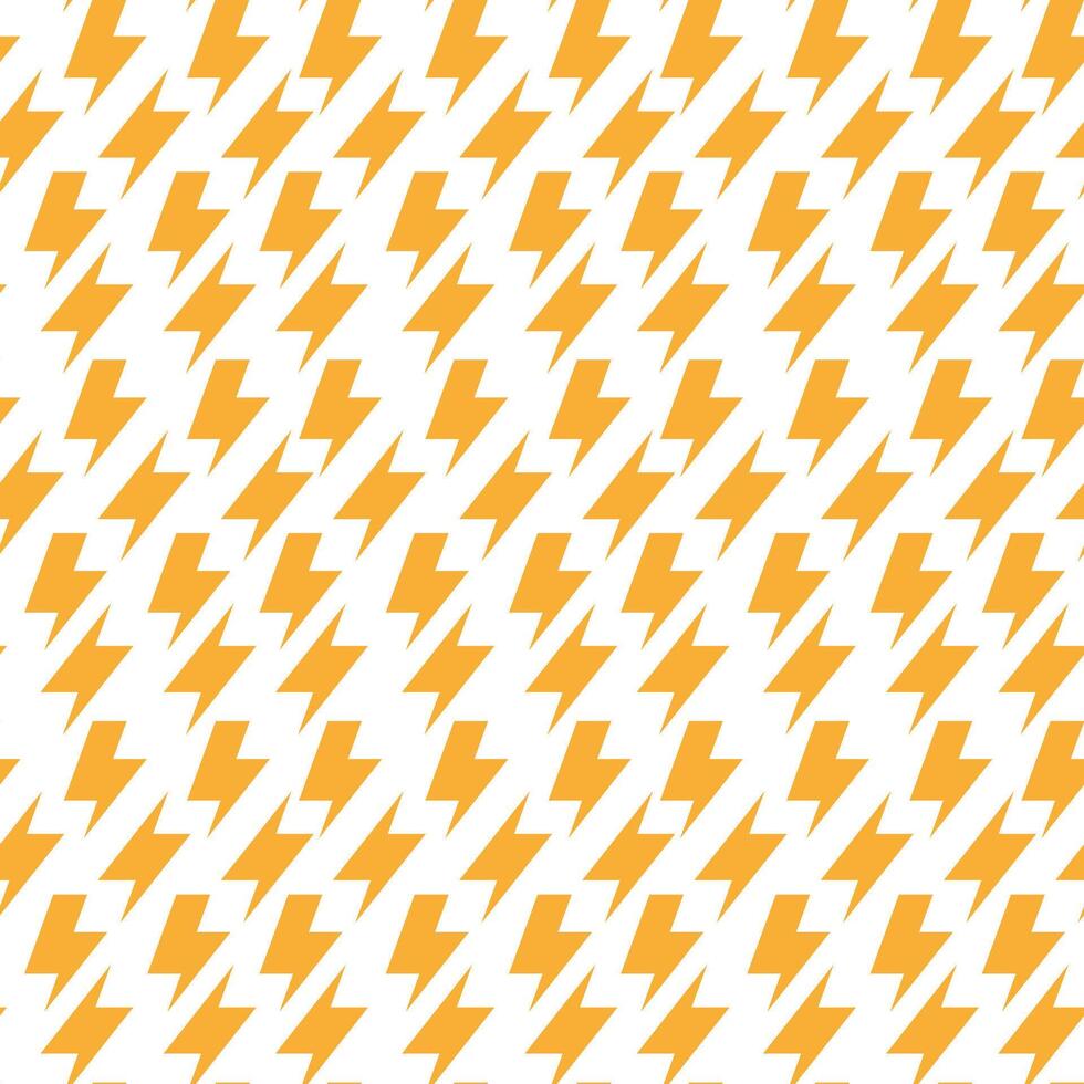 Yellow Lightning Bolt Shape Print. Thunder Seamless pattern vector