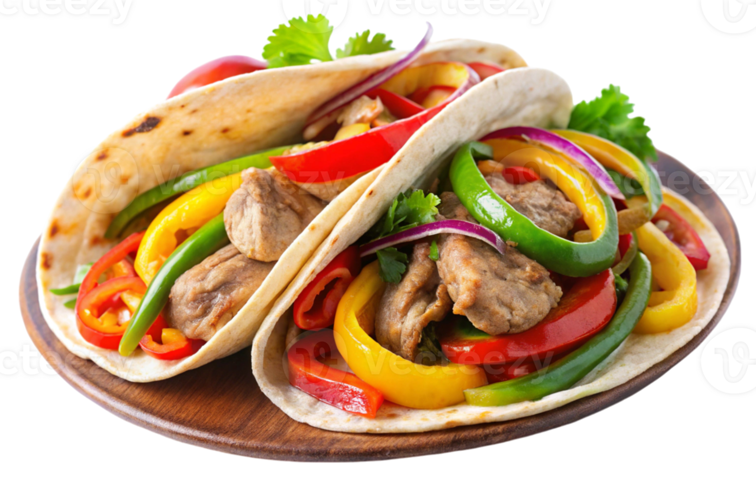 Fajitas wrapped in warm soft tortillas png