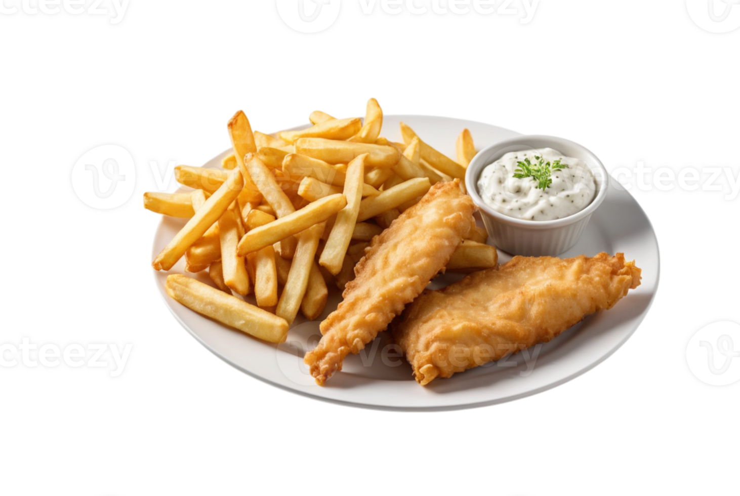 Fish and chips with golden fries delight png