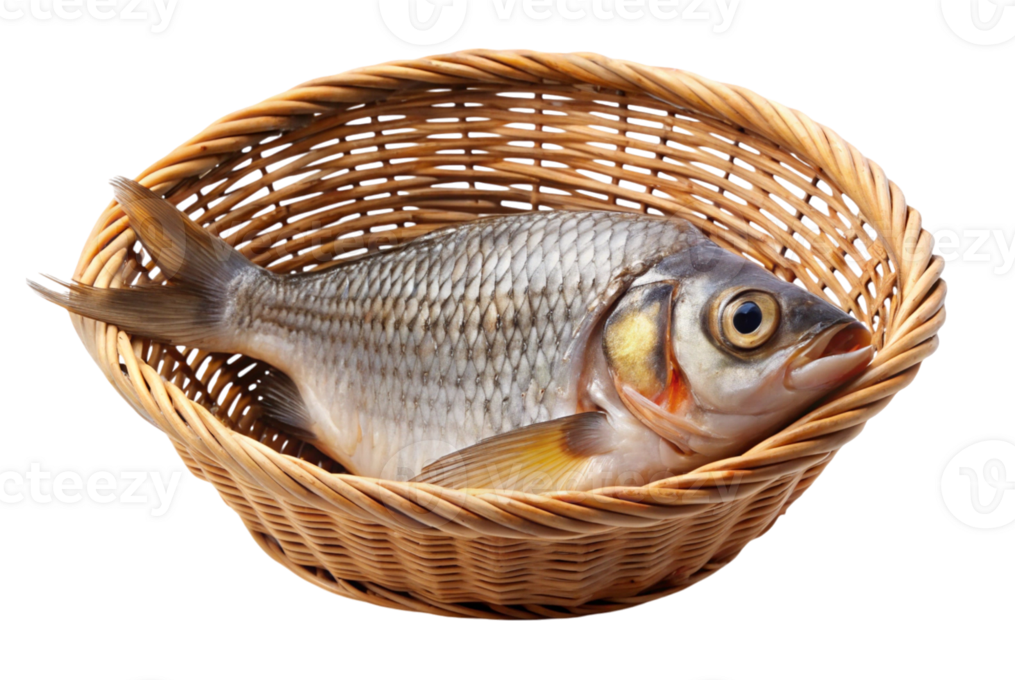 Fish in a basket on the kitchen counter ' png