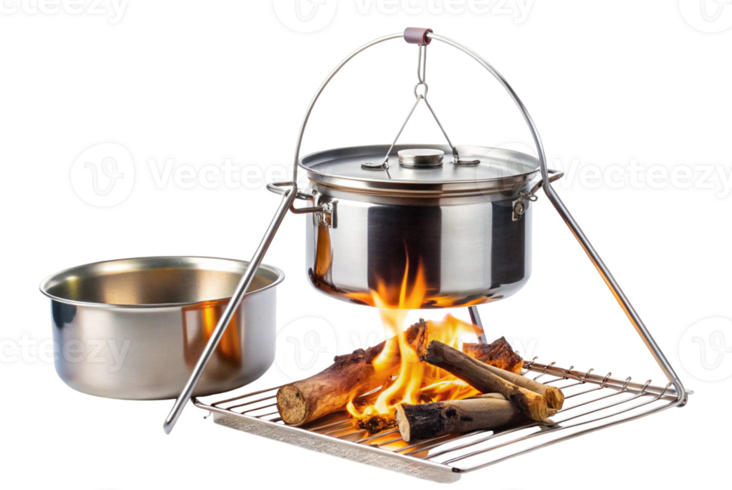 Folding campfire cooking tools for camping trips png
