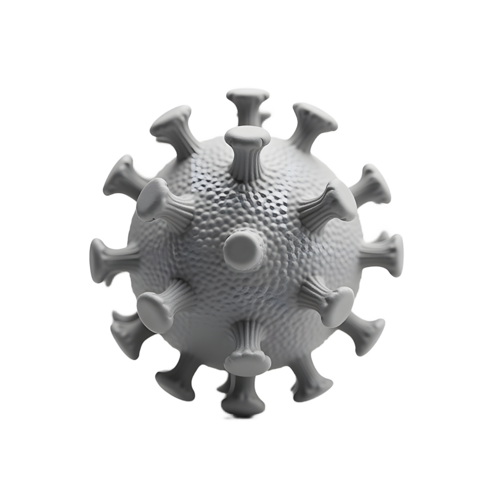 3D Model of a Virus Particle Grey Color Medical Illustration png